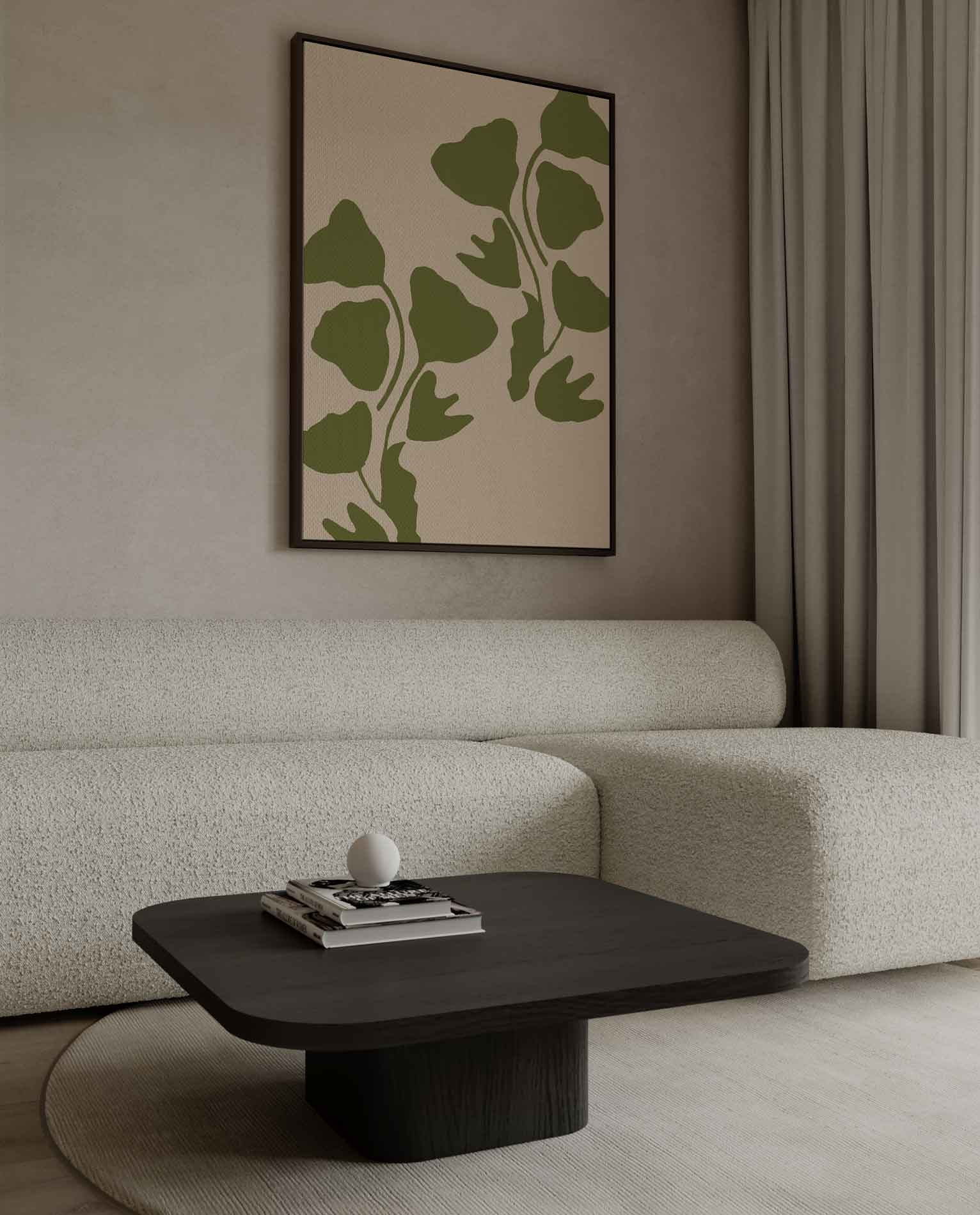 Groene Ginkgo Bladeren Kunstwerk-canvas-dibond-plexiglas-wanddecoratie-WallArtistic