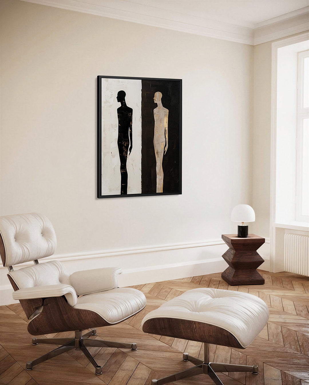 Tegenovergestelde figuren Kunstwerk