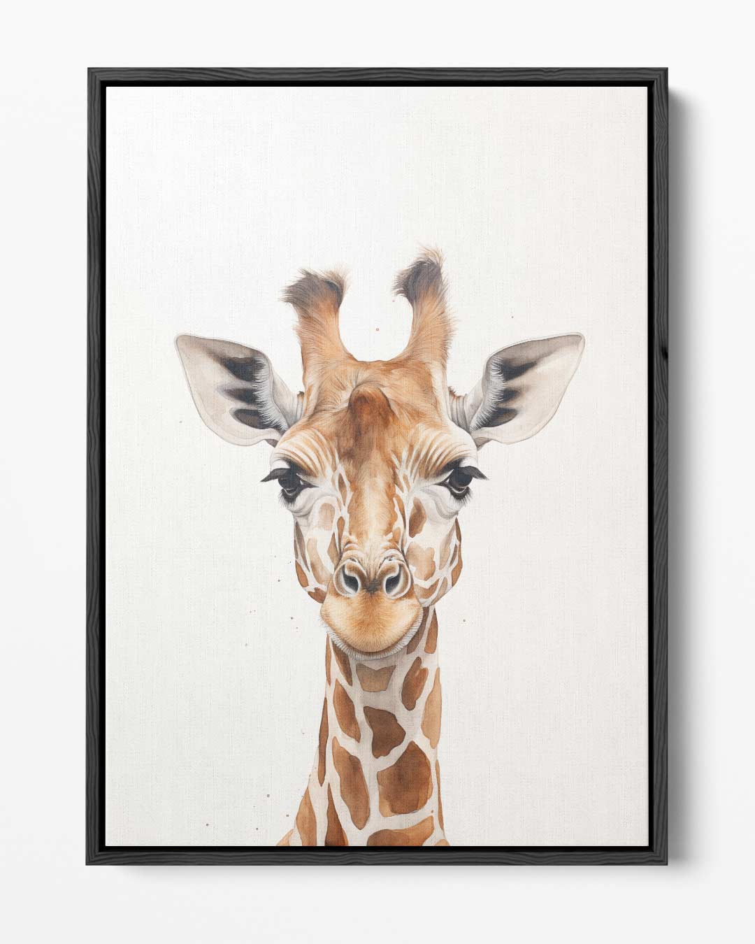 Vrolijke Giraffe Portret Kunstwerk-canvas-dibond-plexiglas-wanddecoratie-WallArtistic
