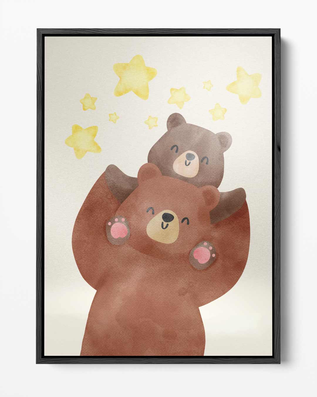 Knuffelende Beertjes Onder Sterren Kunstwerk-canvas-dibond-plexiglas-wanddecoratie-WallArtistic