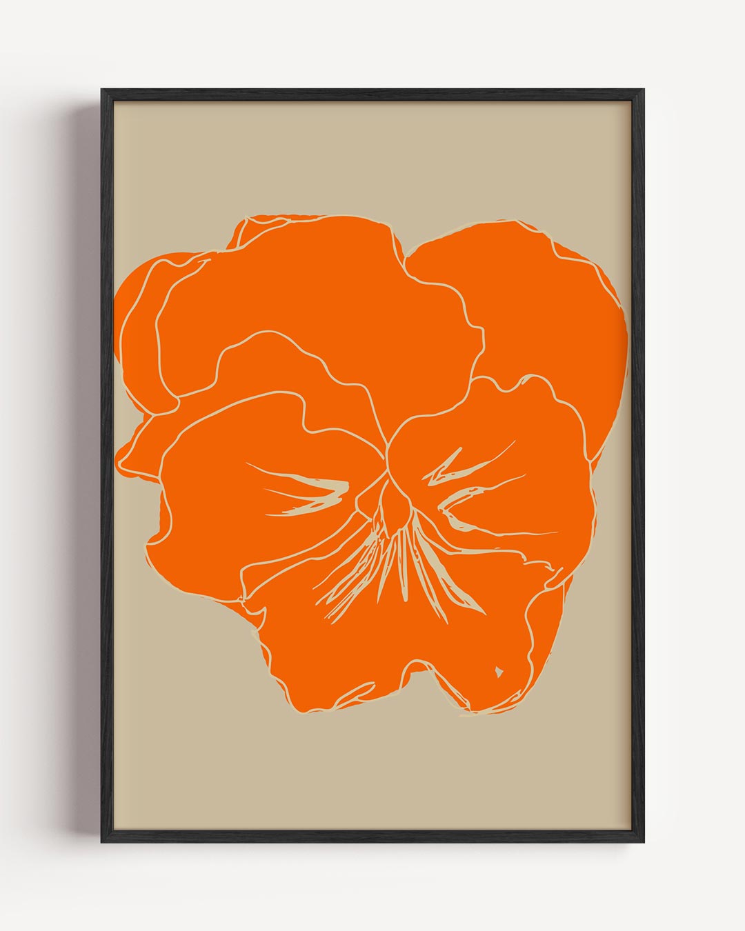 Stijlvolle Oranje Bloemposter-WallArtistic