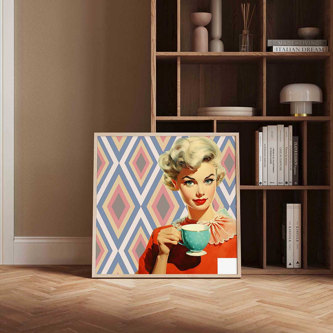 Vrouw met kopje Poster