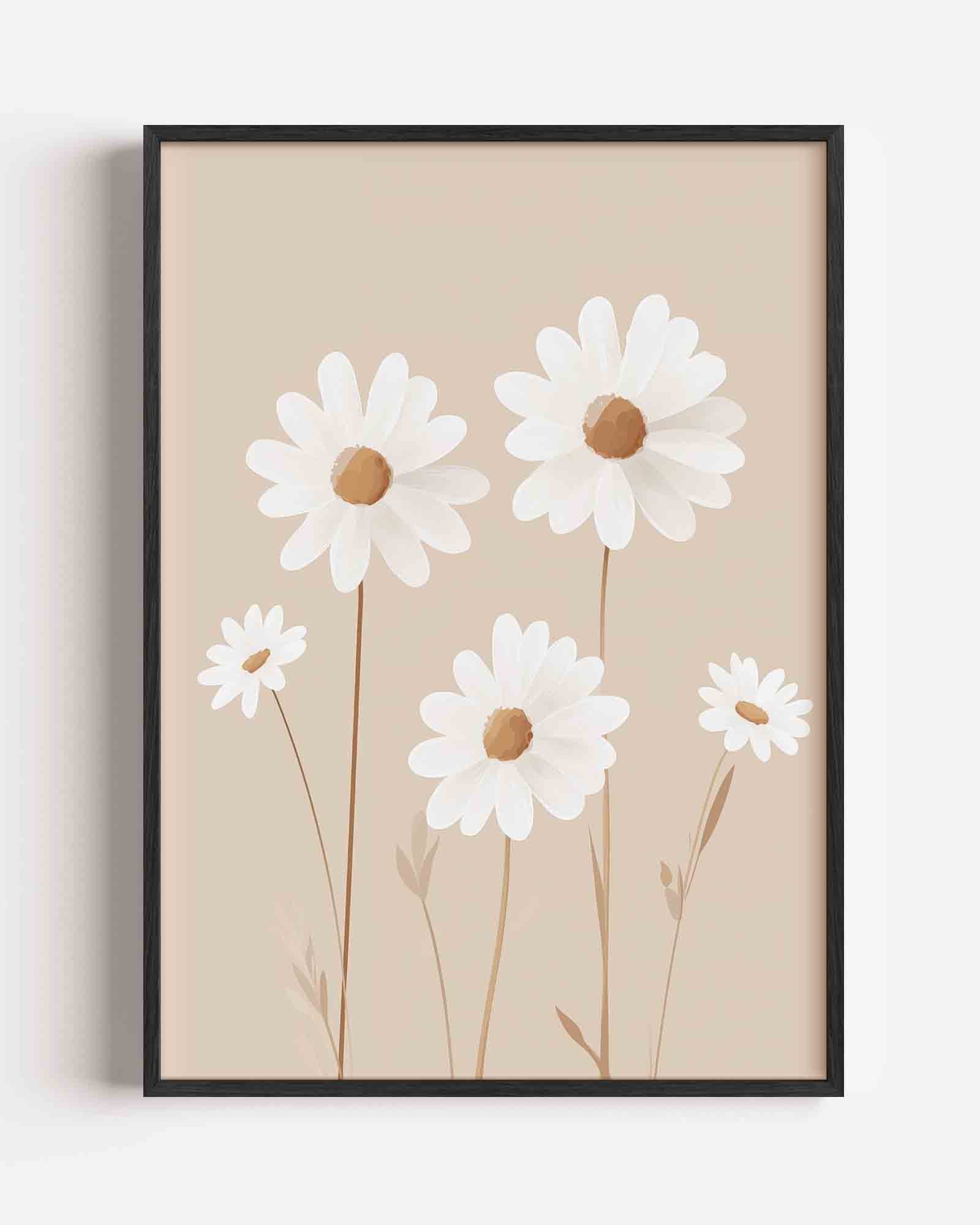 Witte bloemen Poster