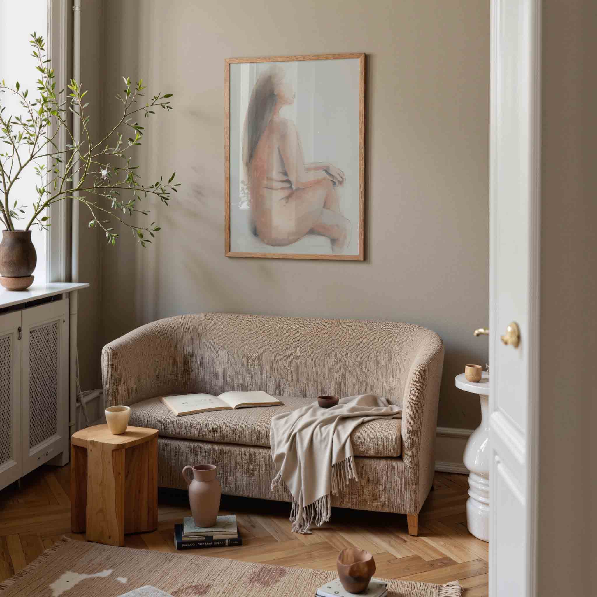 Zittende figuur Poster