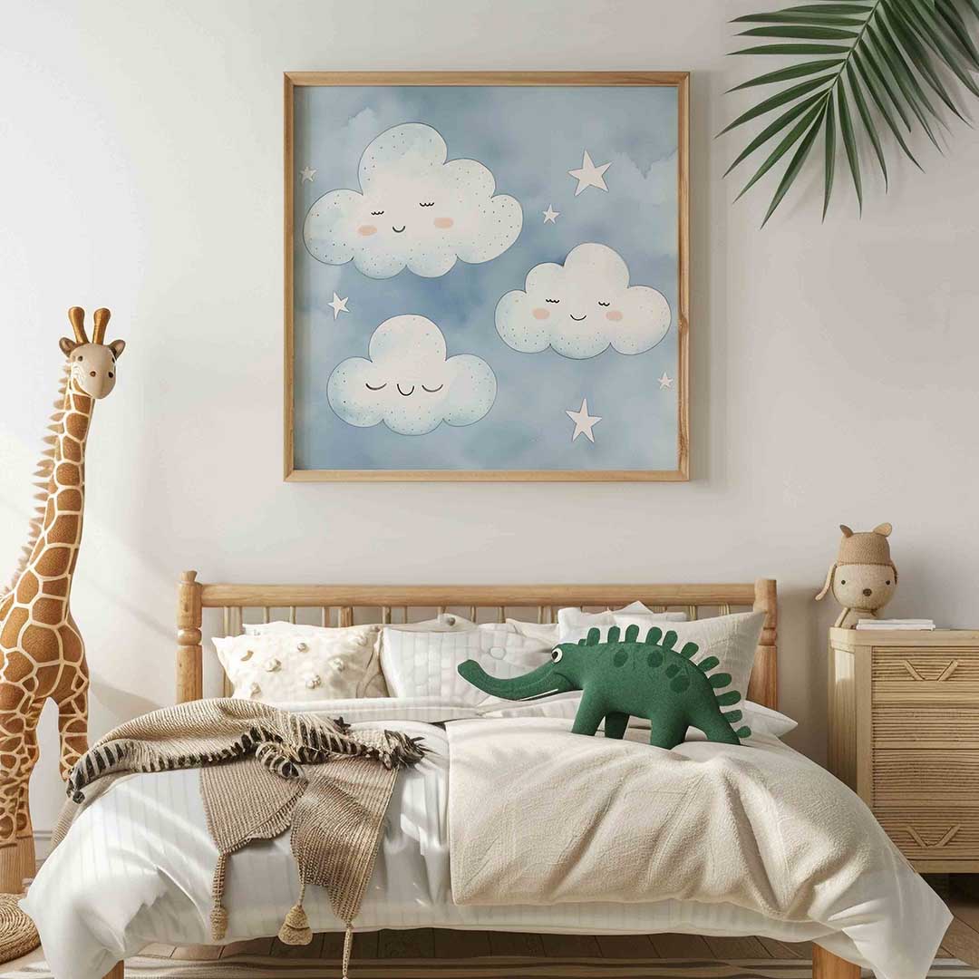Lachende wolken en sterren Poster
