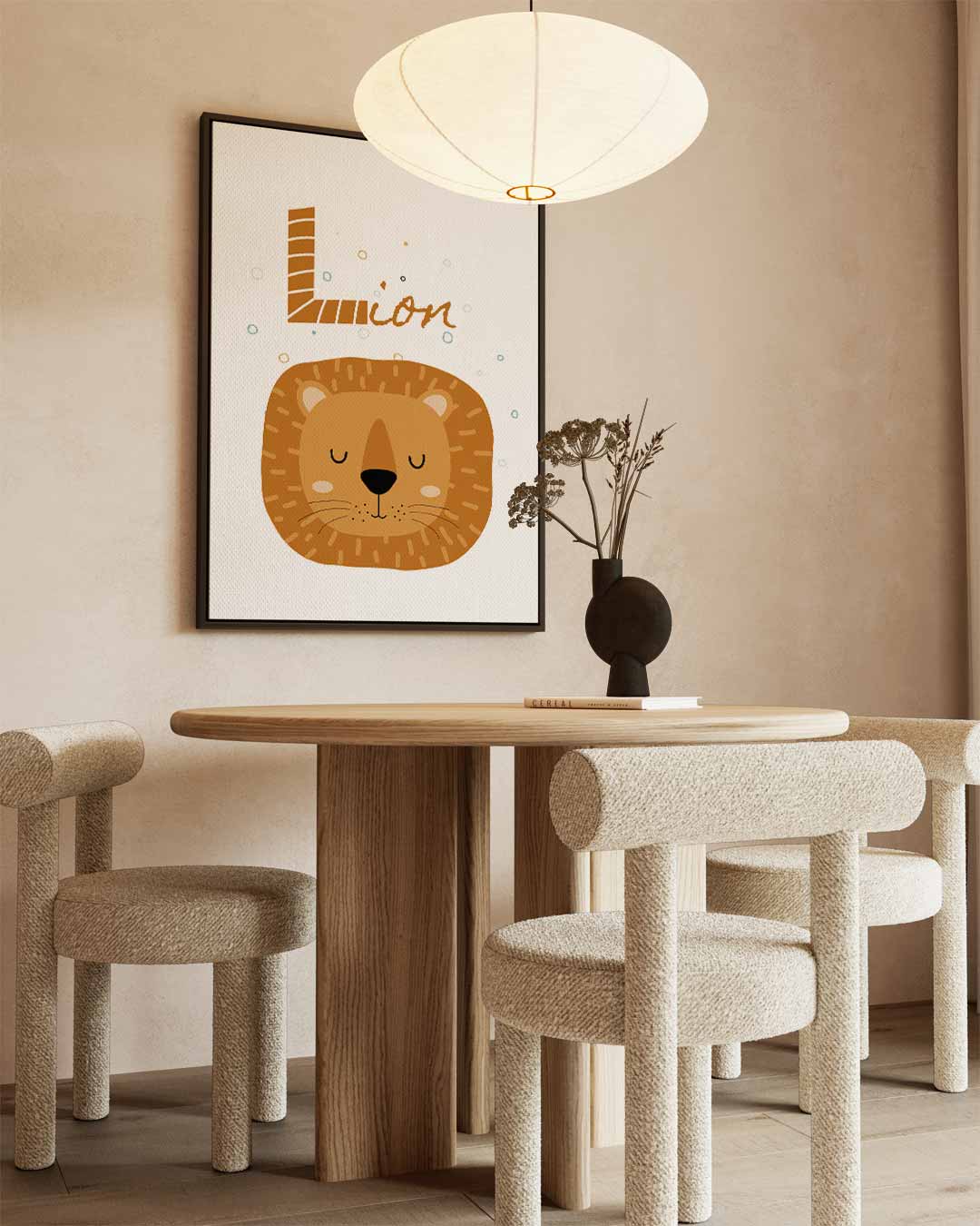 Schattige Slapende Leeuw Kinderposter Kunstwerk-canvas-dibond-plexiglas-wanddecoratie-WallArtistic
