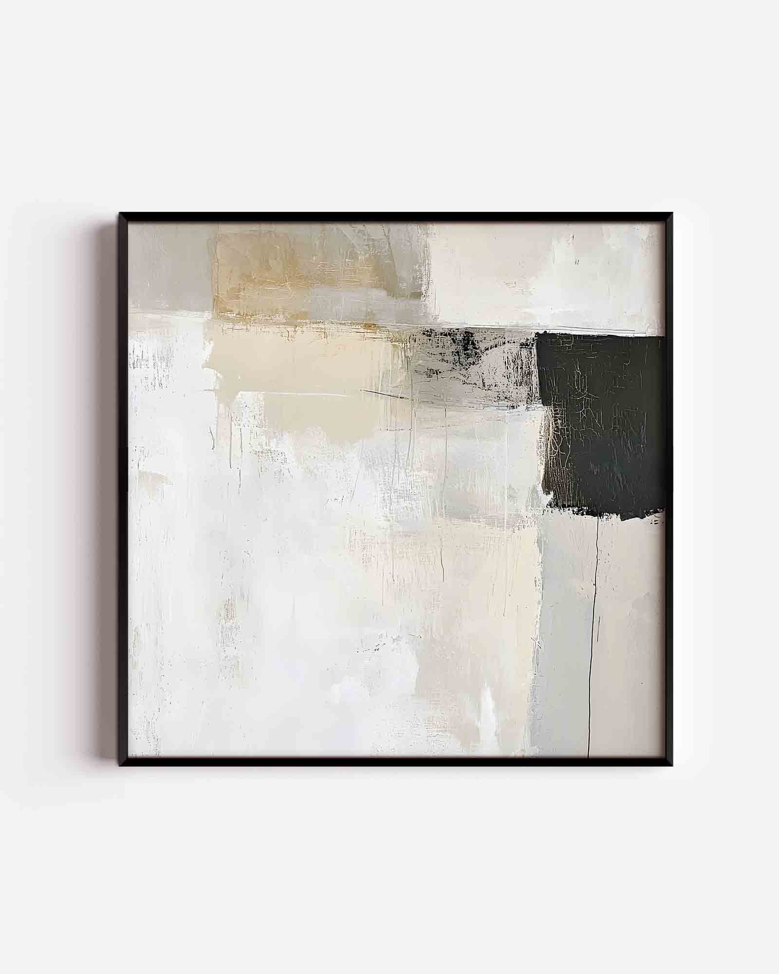 Abstracte beige en zwarte Poster