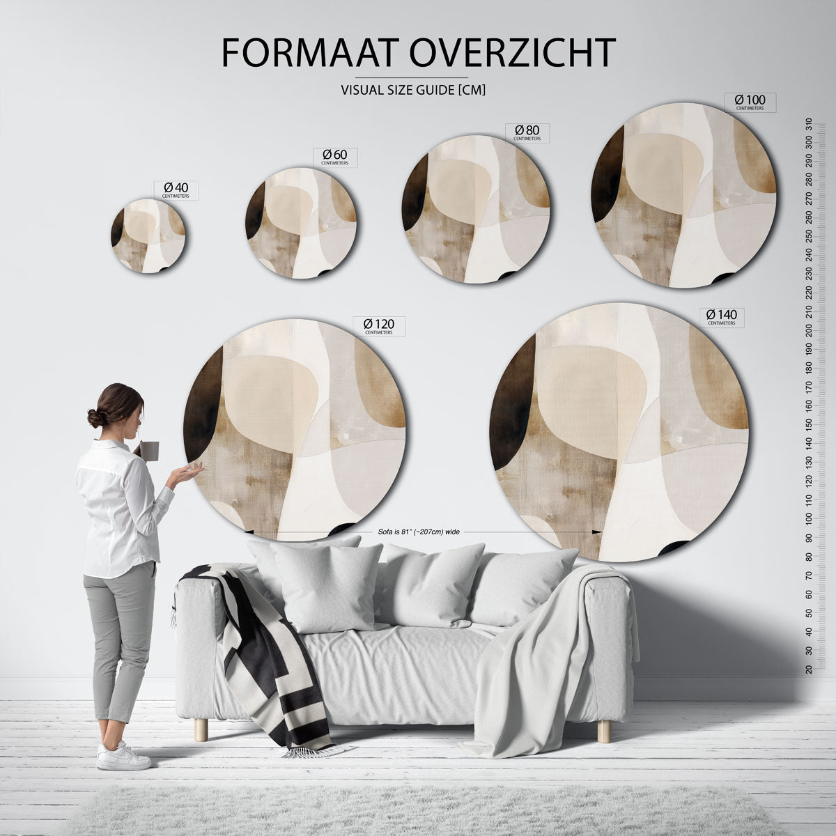 Abstracte vormen Muurcirkel