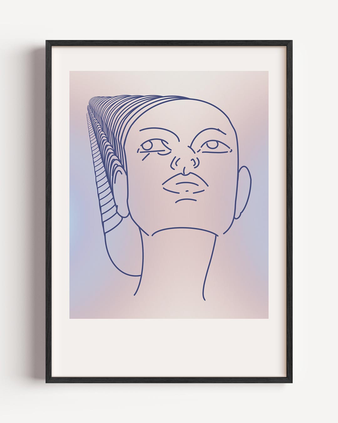 Dromerige Lijntekening Portret Poster-WallArtistic
