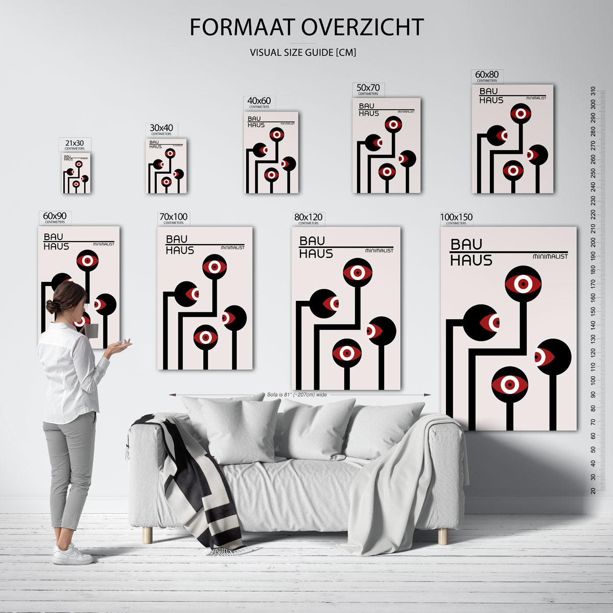 Lijnen en ogen Poster