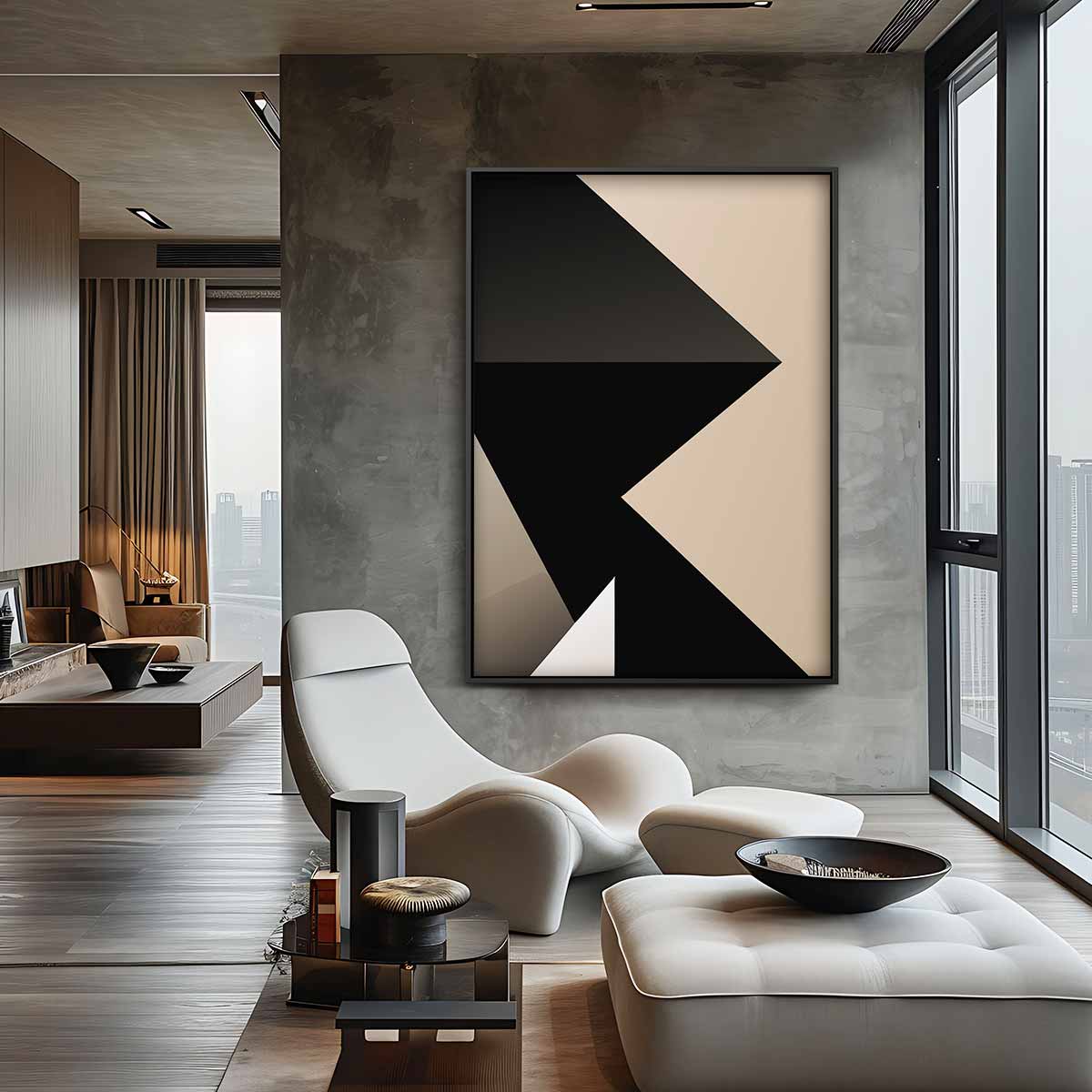 Moderne Schaduwspelen Kunstwerk-canvas-dibond-plexiglas-wanddecoratie-WallArtistic