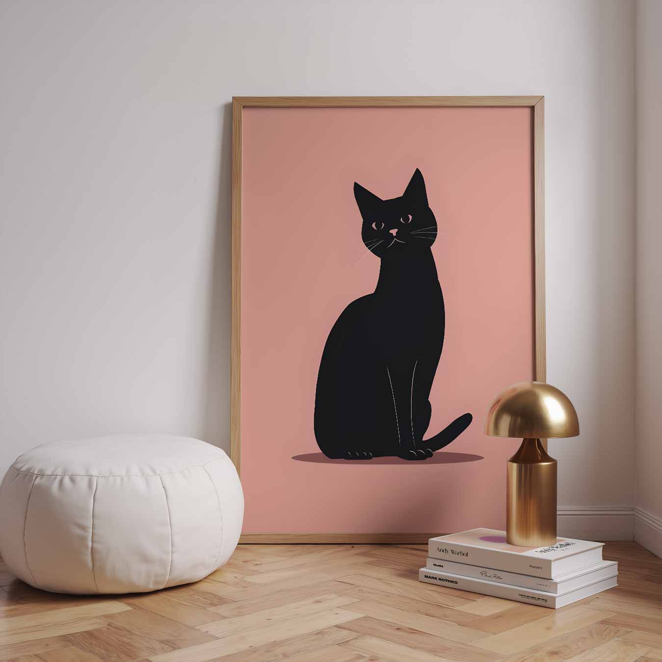 Elegante Kat op Zachte Achtergrond Poster