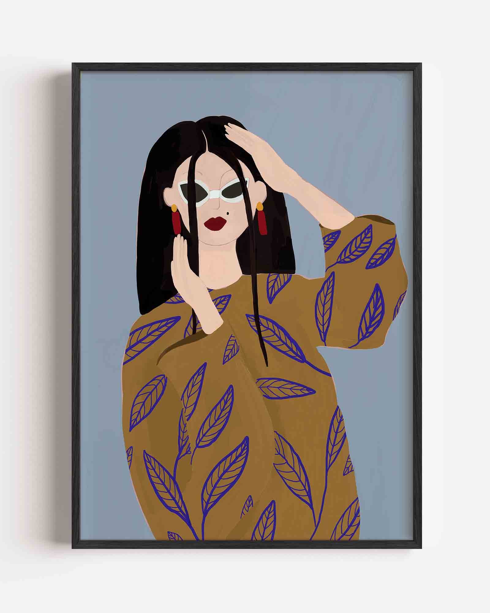 Vrouw met zonnebril Poster