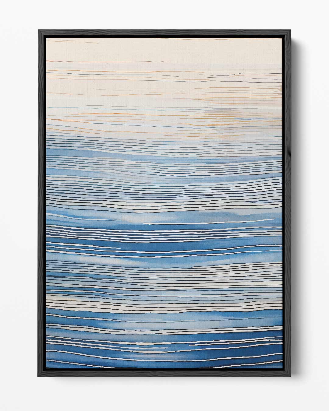 Blauwe Lijnen Zen Kunstwerk-canvas-dibond-plexiglas-wanddecoratie-WallArtistic