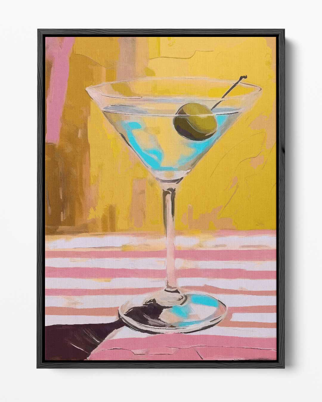 Stijlvolle Martini Illustratie Kunstwerk-canvas-dibond-plexiglas-wanddecoratie-WallArtistic