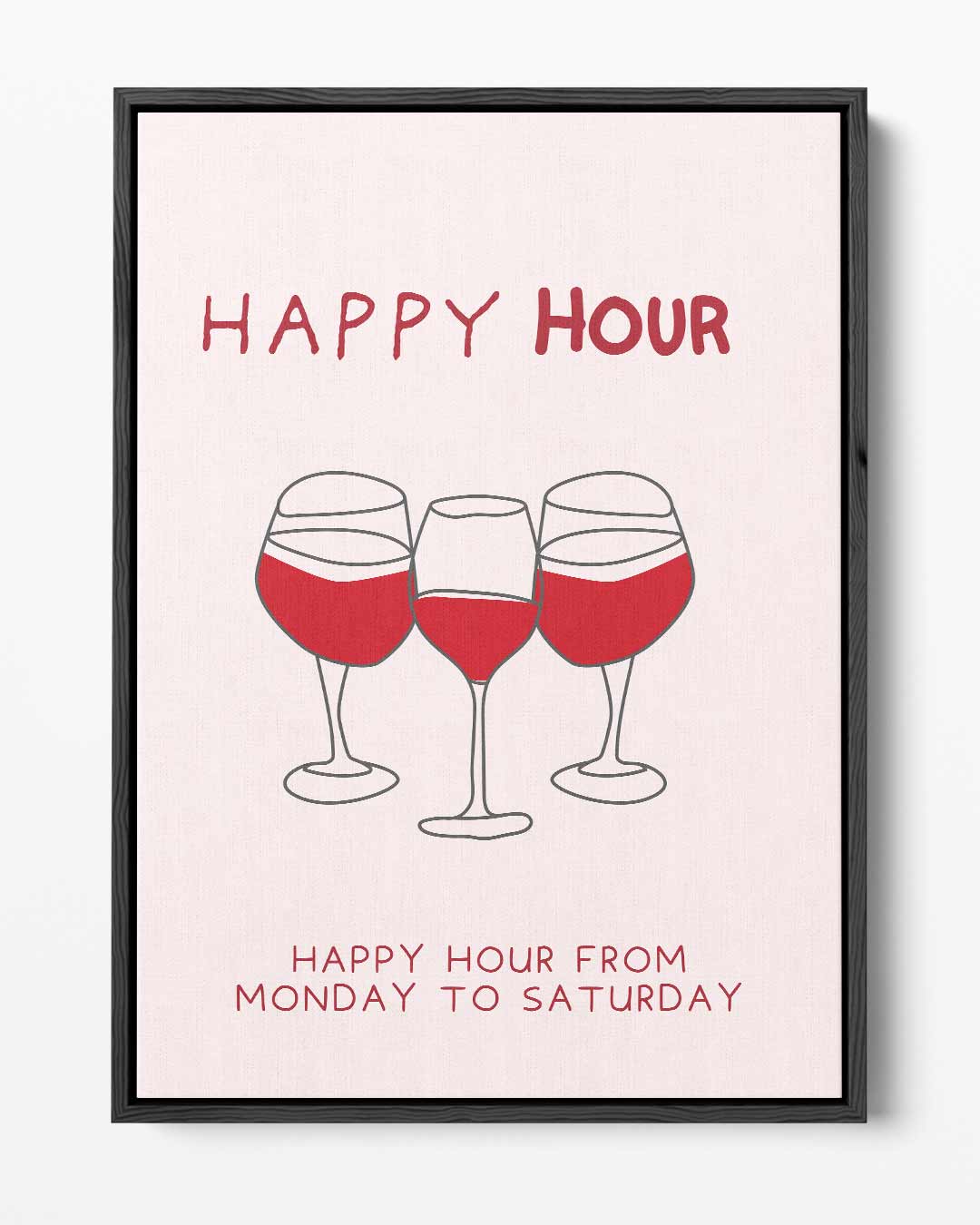 Happy Hour Illustratie Kunstwerk-canvas-dibond-plexiglas-wanddecoratie-WallArtistic