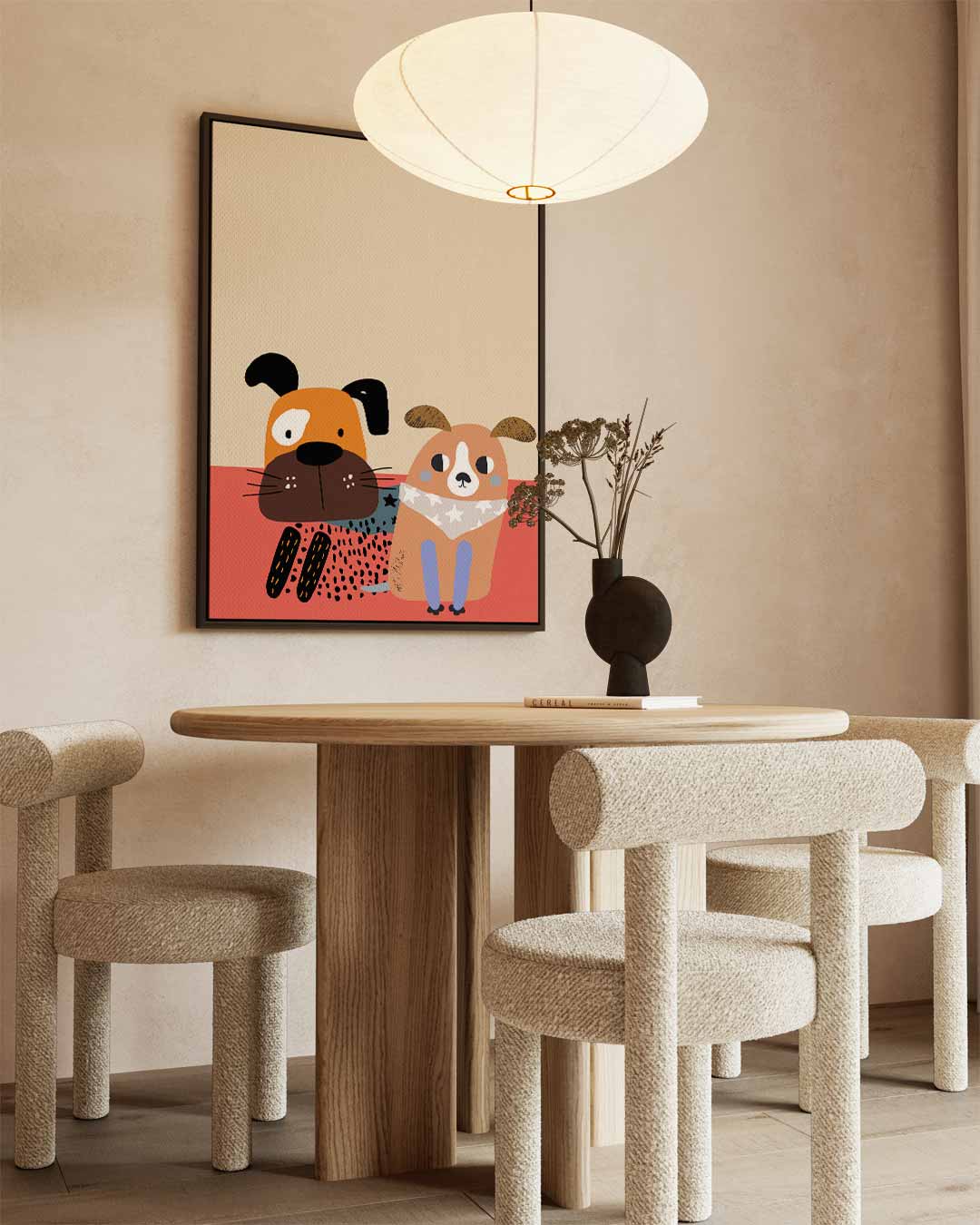 Vrolijk Hondenkunstwerk Kunstwerk-canvas-dibond-plexiglas-wanddecoratie-WallArtistic