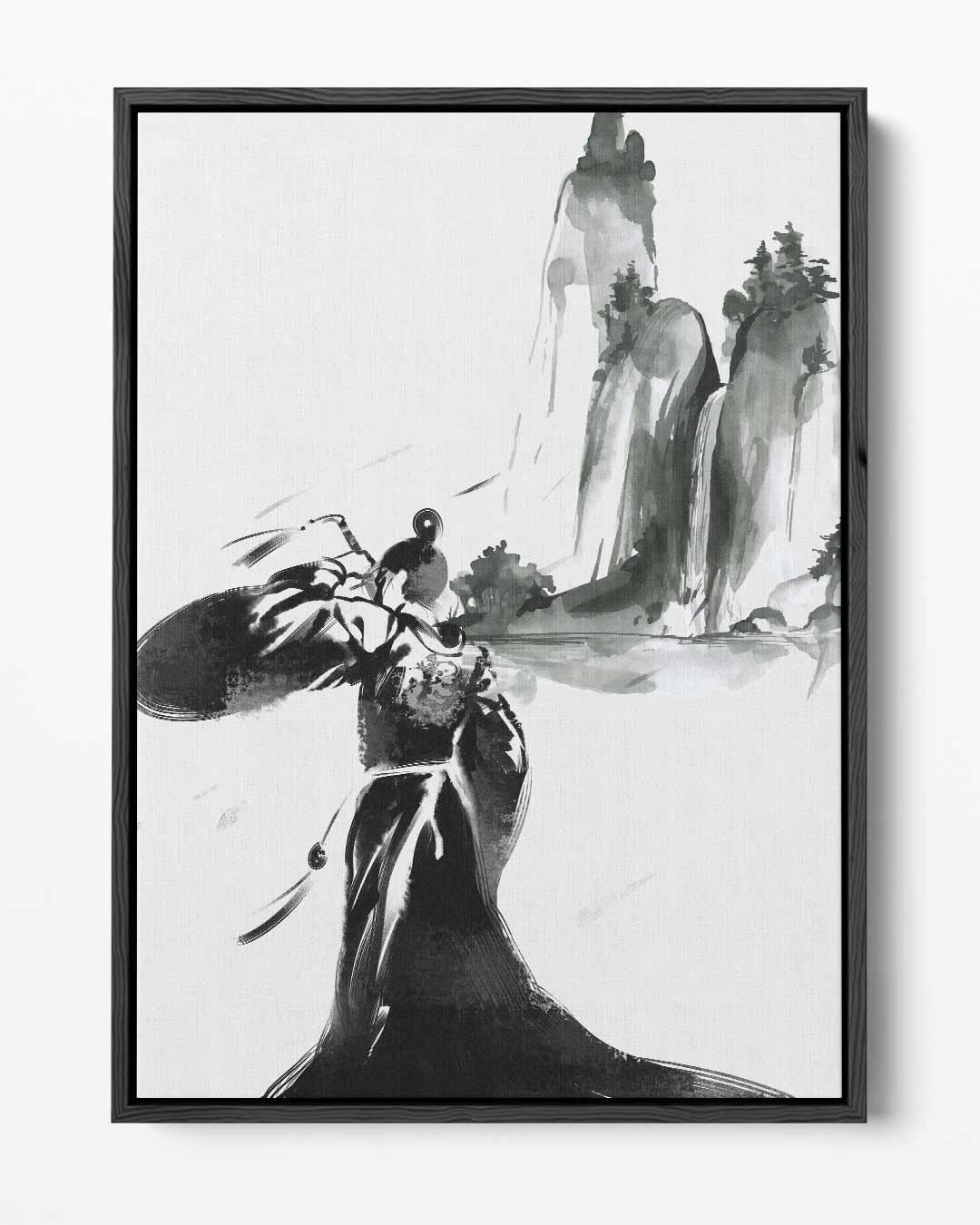 Mystieke Berglandschappen in Inkt Kunstwerk-canvas-dibond-plexiglas-wanddecoratie-WallArtistic