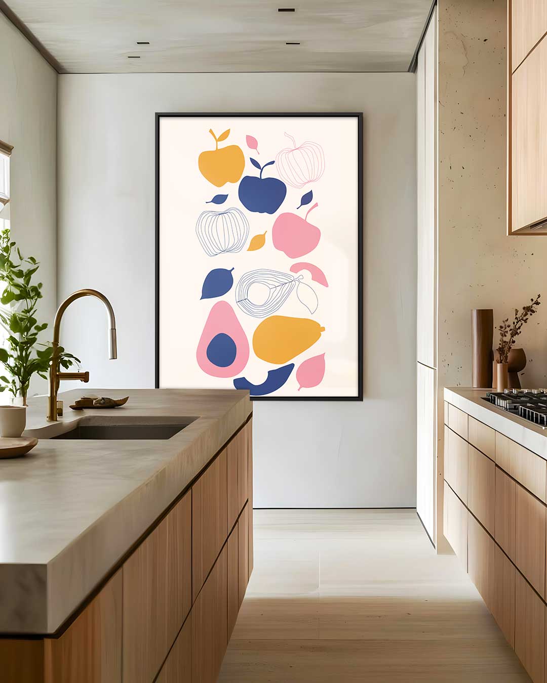 Kleurrijke Fruitvormen Kunstwerk-canvas-dibond-plexiglas-wanddecoratie-WallArtistic
