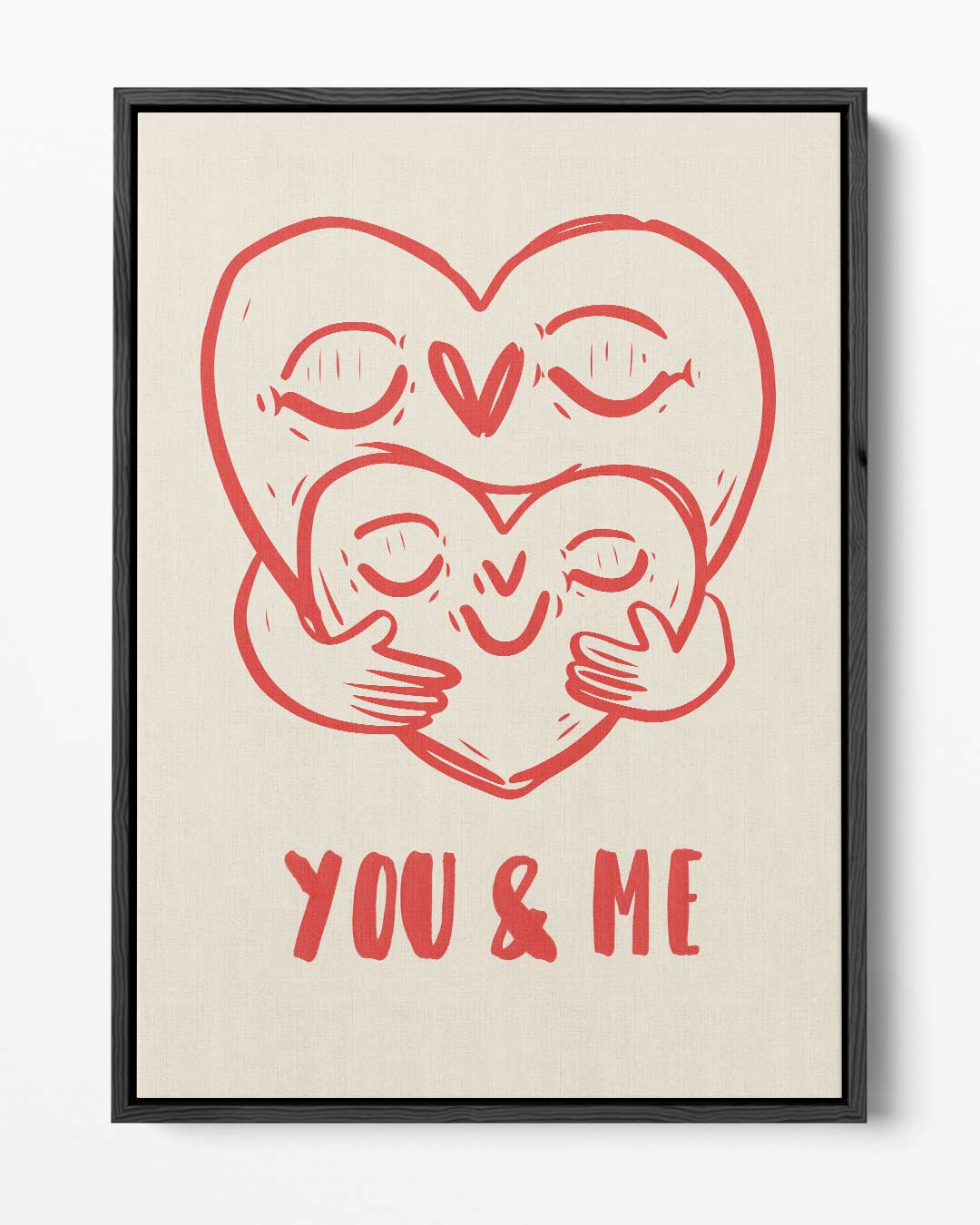 You & Me Knuffelharten Kunstwerk-canvas-dibond-plexiglas-wanddecoratie-WallArtistic