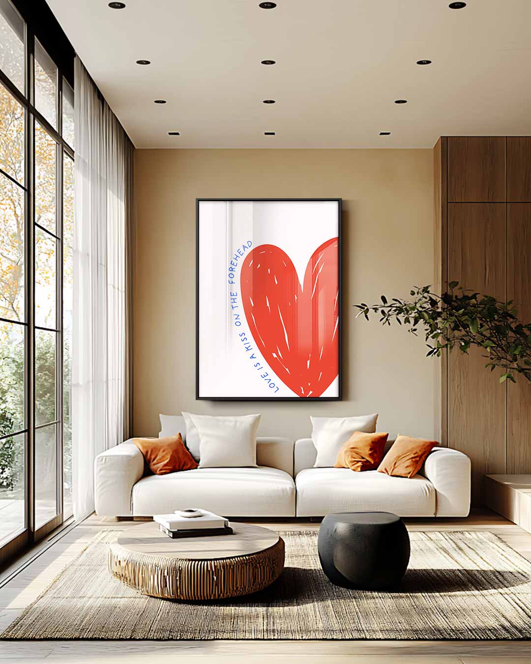 Hartelijke Kuskunst Kunstwerk-canvas-dibond-plexiglas-wanddecoratie-WallArtistic