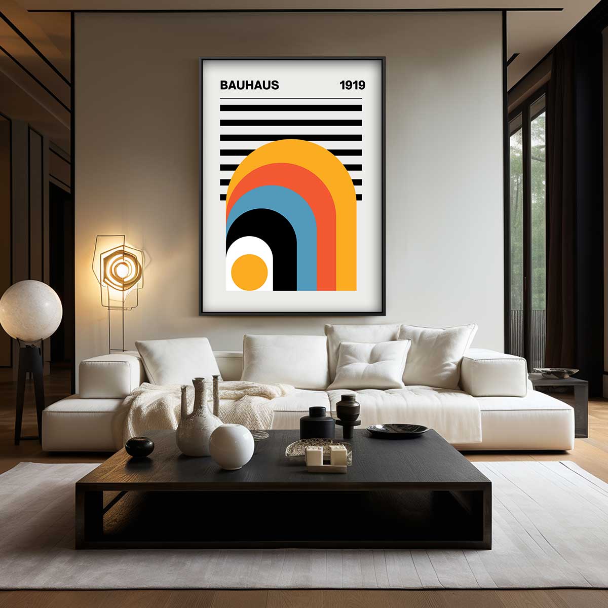 Bauhaus Regenboog Arches Kunstwerk-canvas-dibond-plexiglas-wanddecoratie-WallArtistic