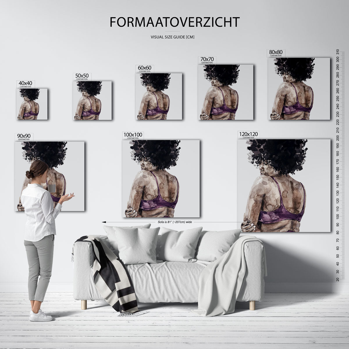 Vrouw met krullend haar Poster