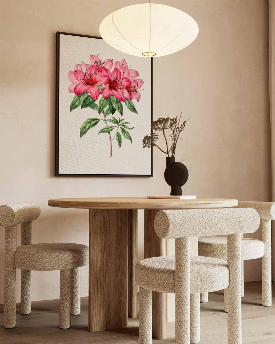 Schilderij van Azalea Bloemen Kunstwerk-canvas-dibond-plexiglas-wanddecoratie-WallArtistic