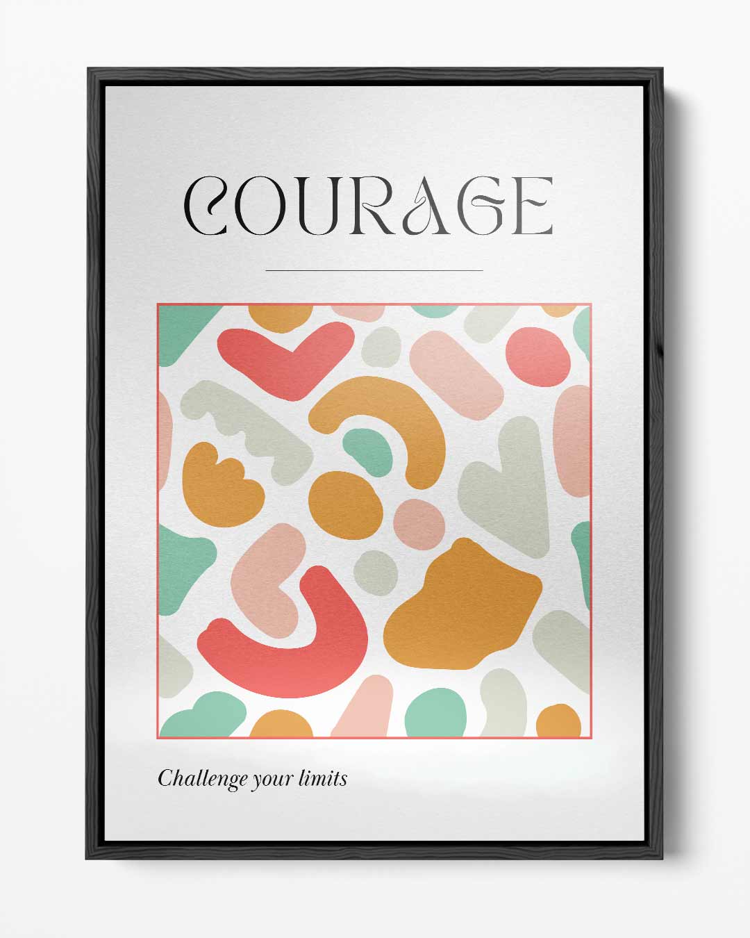 Kleurige Inspiratie Poster Courage Kunstwerk-canvas-dibond-plexiglas-wanddecoratie-WallArtistic