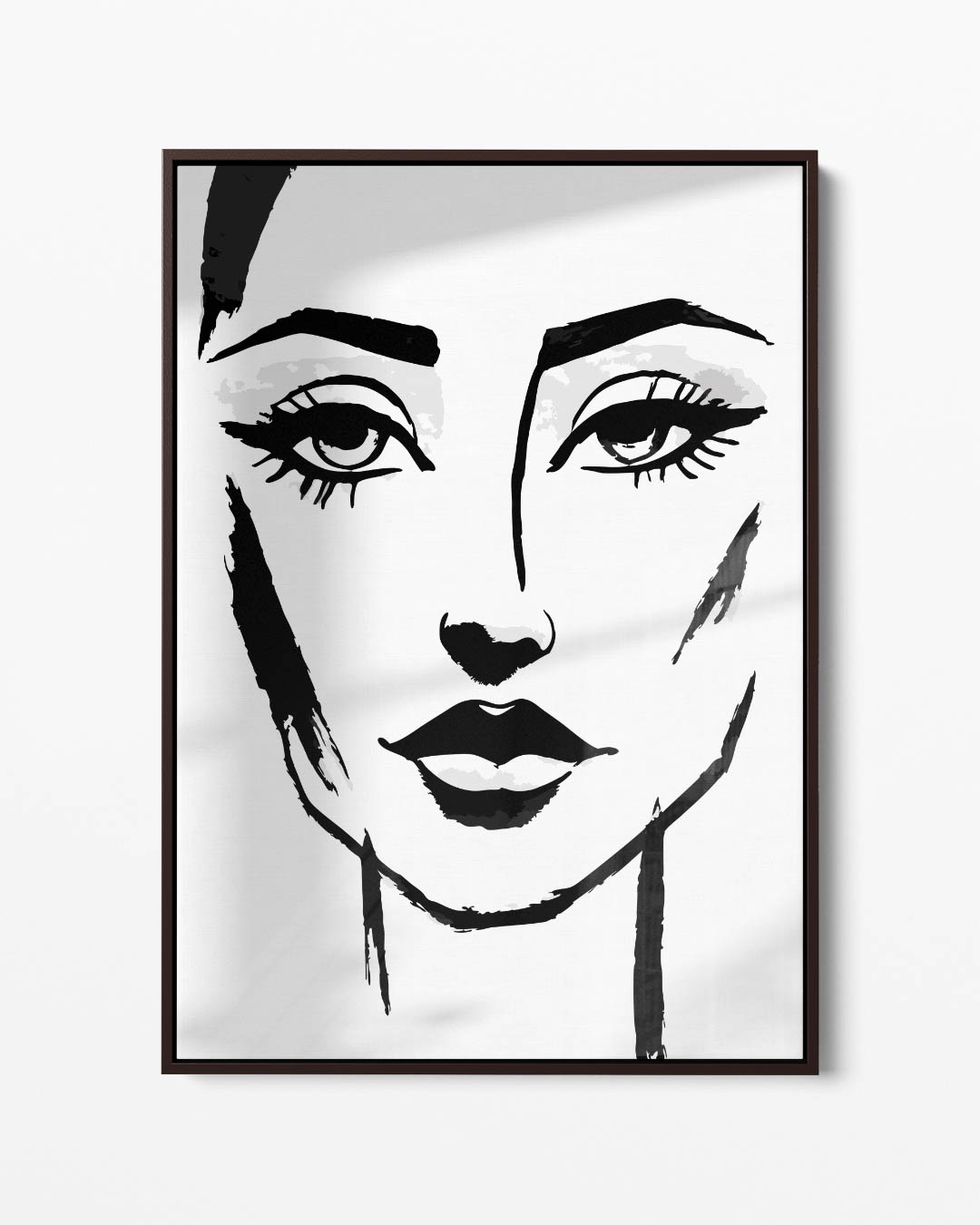 Minimalistisch Gezichtsportret Kunstwerk-canvas-dibond-plexiglas-wanddecoratie-WallArtistic