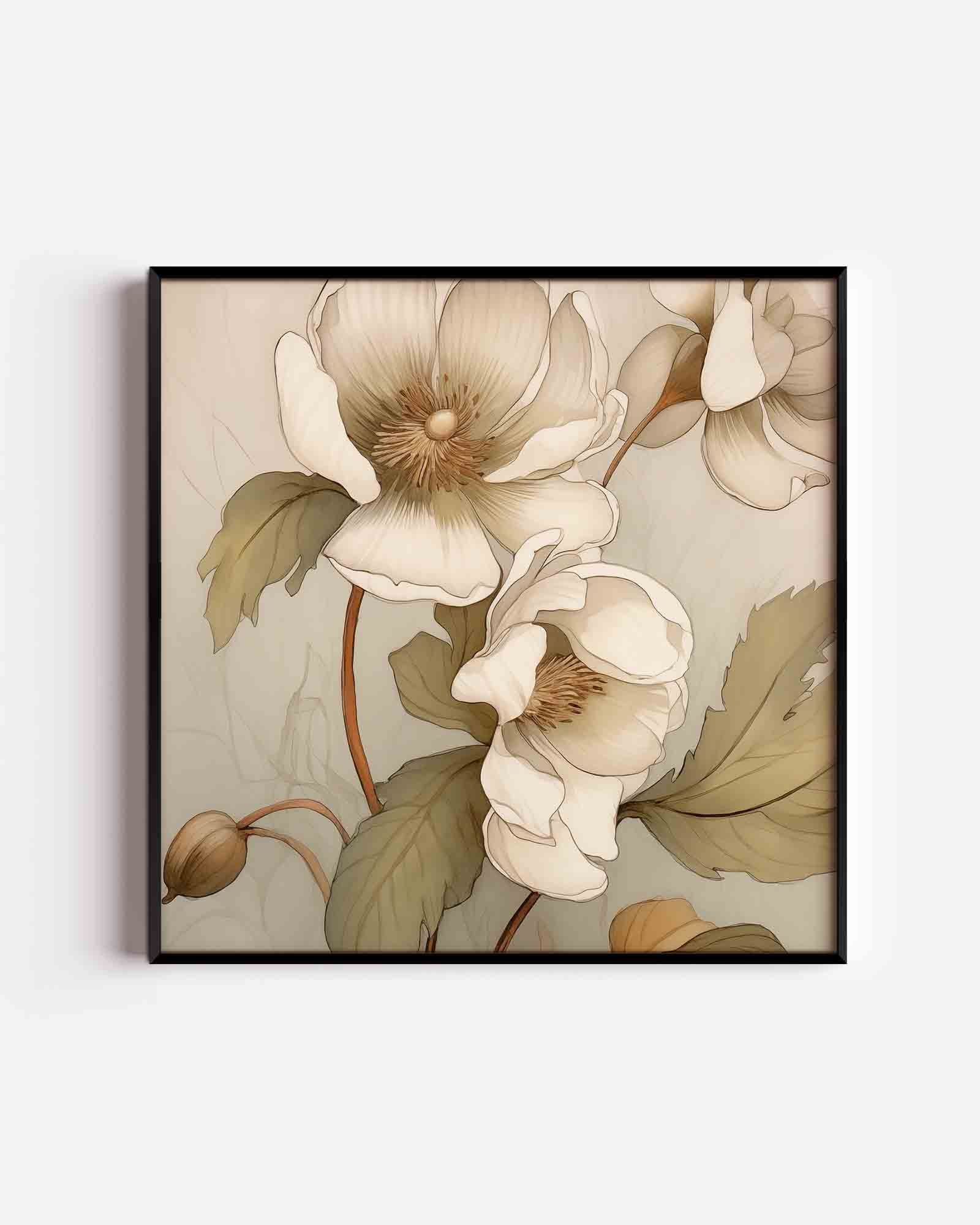 Bloemen en bladeren Poster