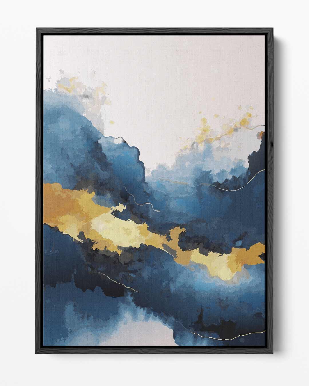 Blauw en Gouden Droomlandschap Kunstwerk-canvas-dibond-plexiglas-wanddecoratie-WallArtistic