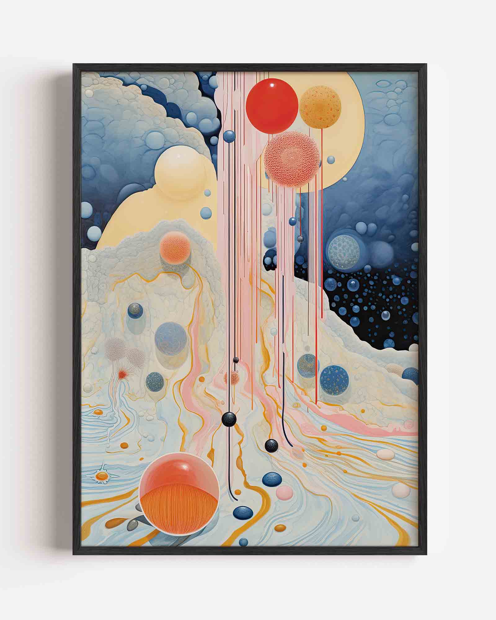 Abstracte bollen en lijnen Poster
