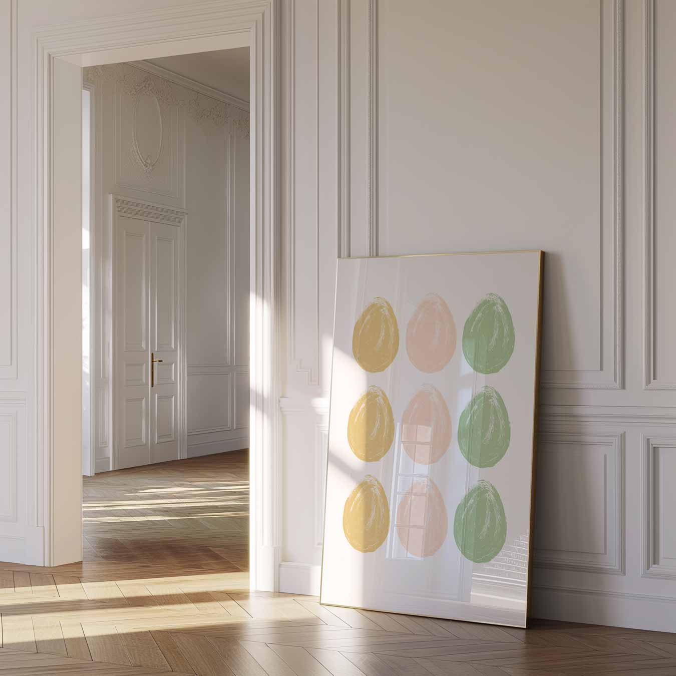Vrolijke Pastel Dot Art Poster