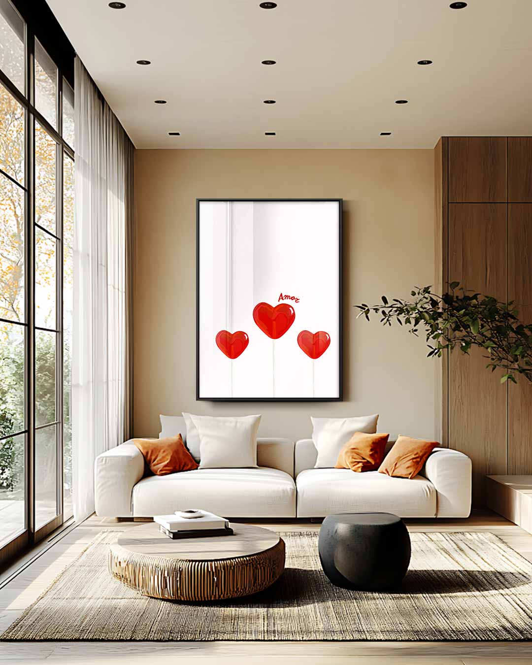 Hartvormige Lollys met Amor Touch Kunstwerk-canvas-dibond-plexiglas-wanddecoratie-WallArtistic
