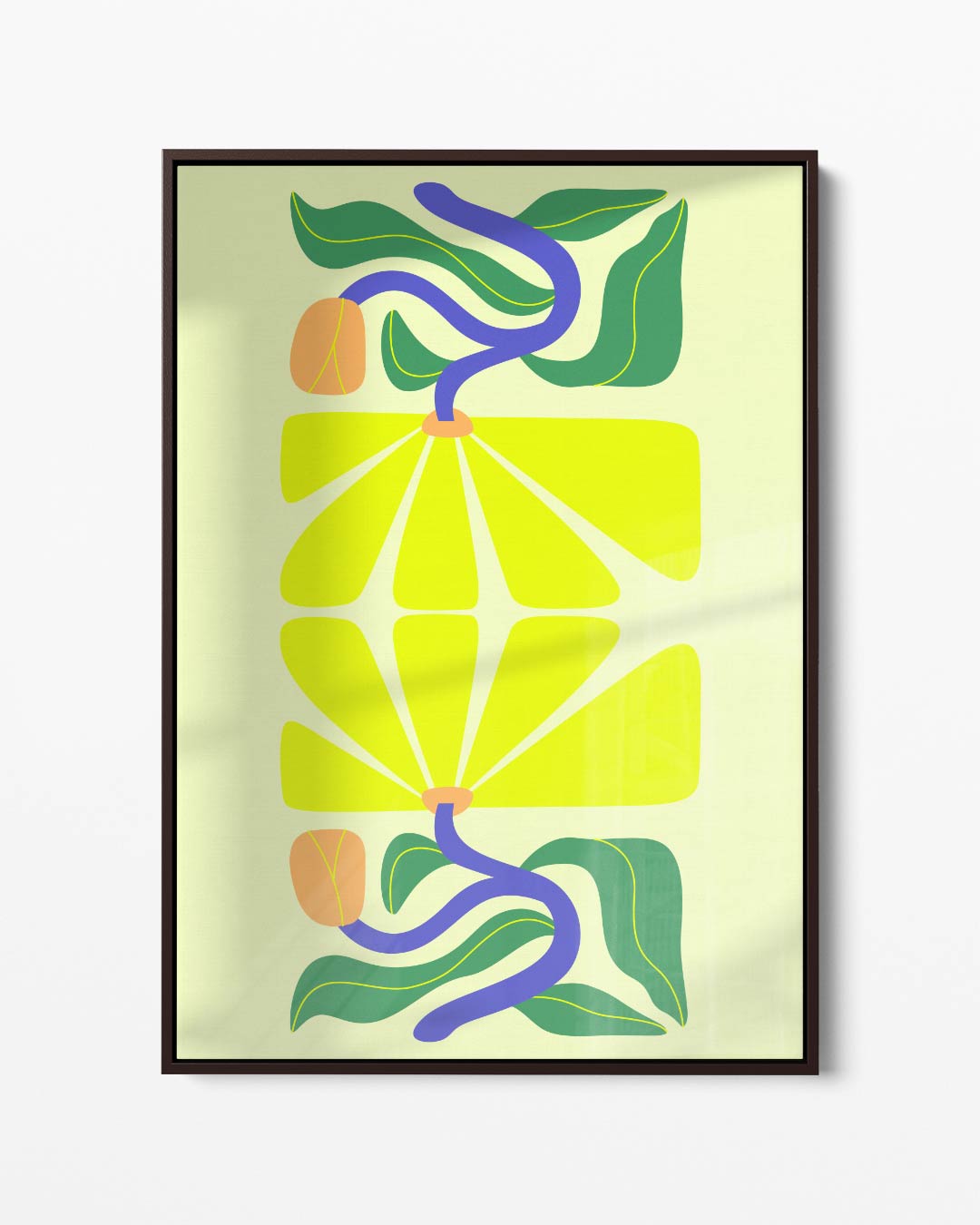 Zonnige Bloemfantasie Kunstwerk-canvas-dibond-plexiglas-wanddecoratie-WallArtistic