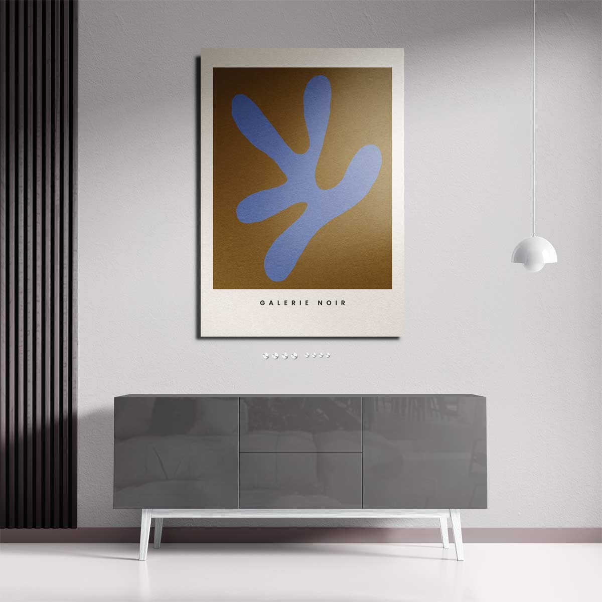 Abstracte Expressie in Blauw en Bruin Kunstwerk-canvas-dibond-plexiglas-wanddecoratie-WallArtistic