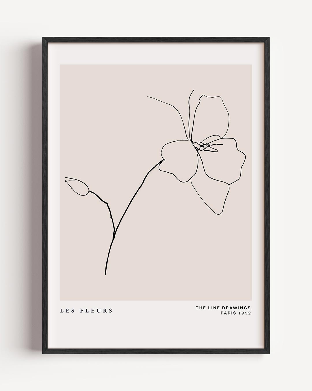 Elegante Lijntekening Bloemenposter-WallArtistic