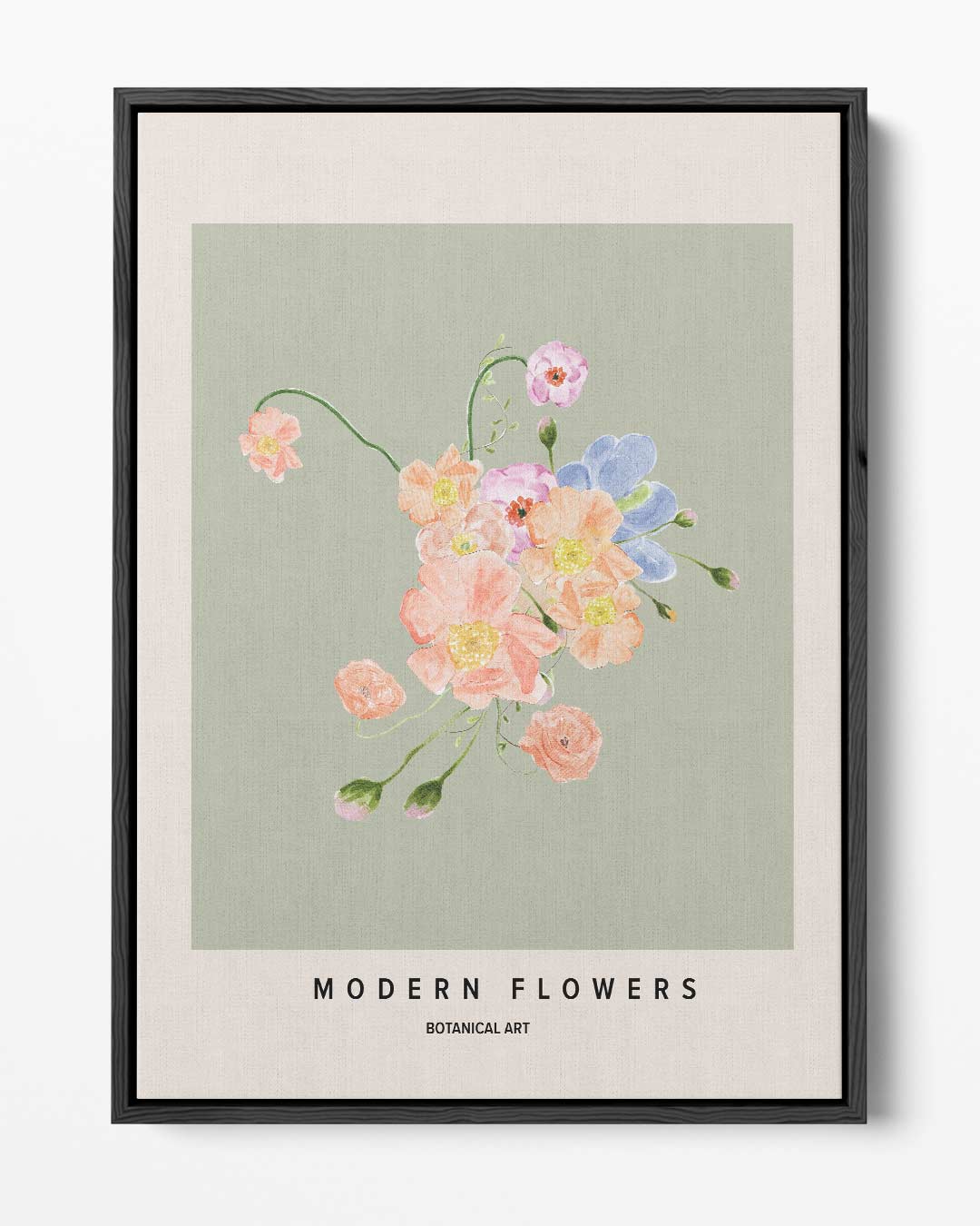 Bloeiende Moderne Botanicals Kunstwerk-canvas-dibond-plexiglas-wanddecoratie-WallArtistic