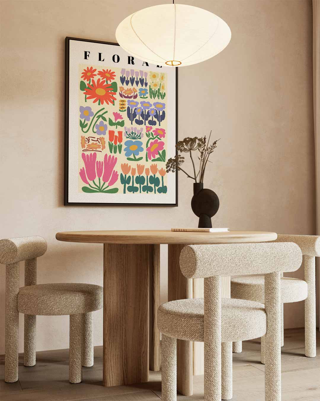 Bloemenpracht Illustratie Kunstwerk-canvas-dibond-plexiglas-wanddecoratie-WallArtistic