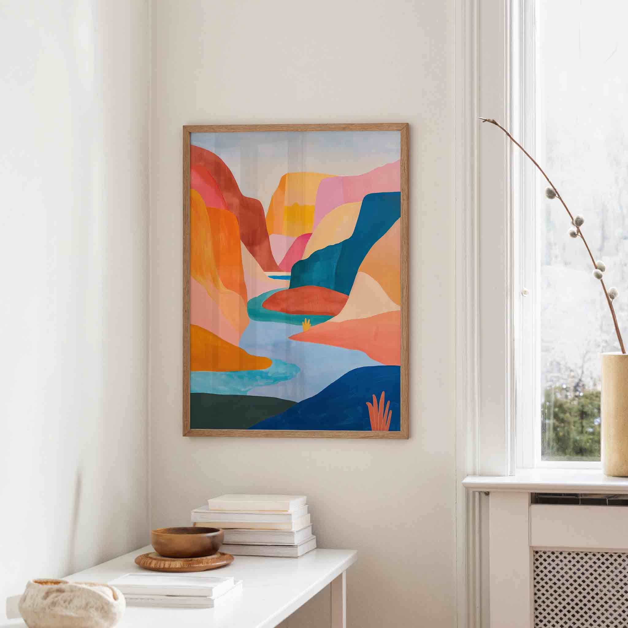 Abstracte landschapsweergave Poster