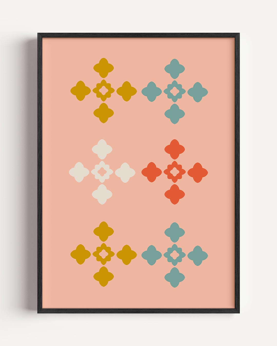 Vrolijke Symmetrie Bloemenposter-WallArtistic