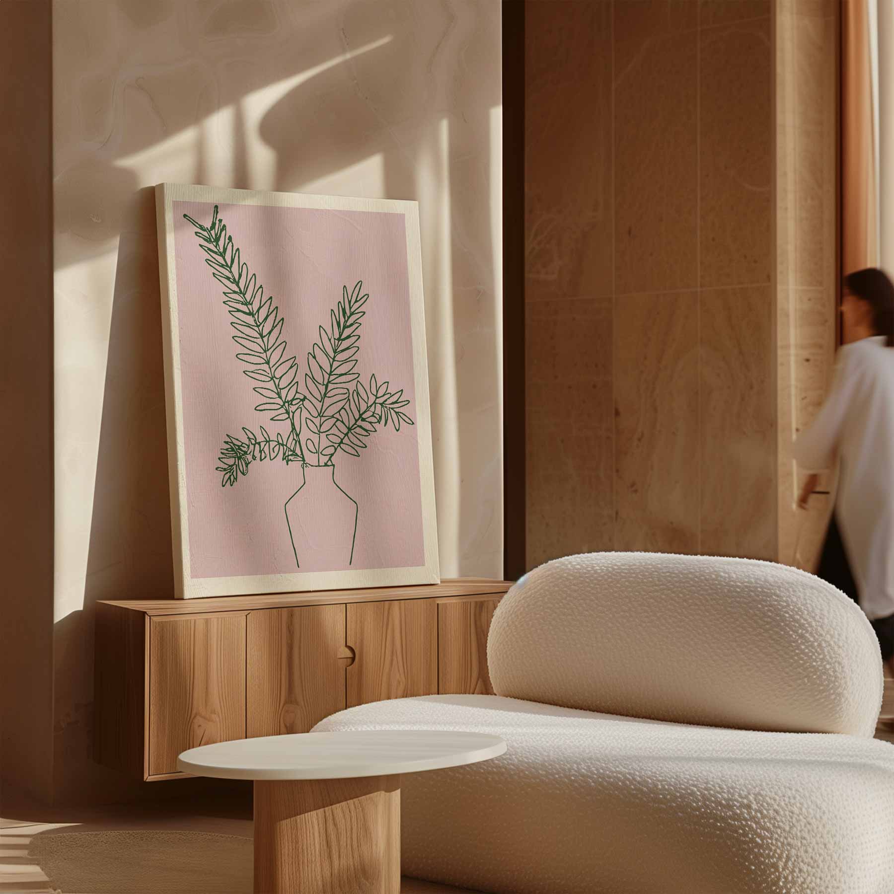 Eenvoudige Botanische Lijntekening Kunstwerk-canvas-dibond-plexiglas-wanddecoratie-WallArtistic