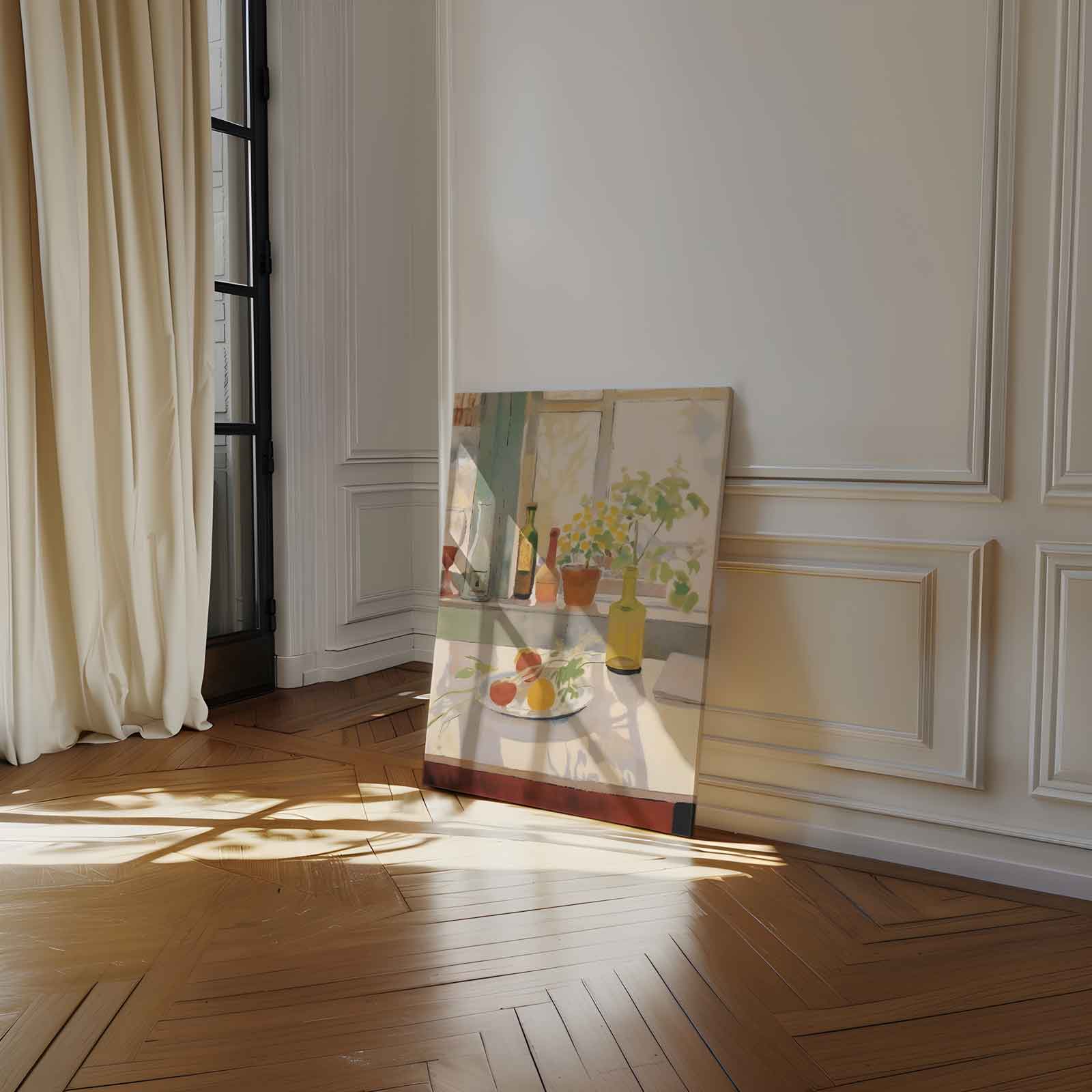Zomers Stilleven bij het Raam Kunstwerk-canvas-dibond-plexiglas-wanddecoratie-WallArtistic