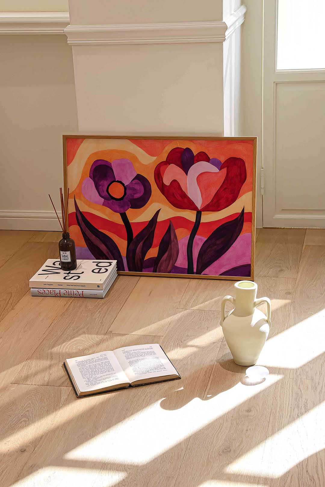 Bloemen in golvende kleuren Poster