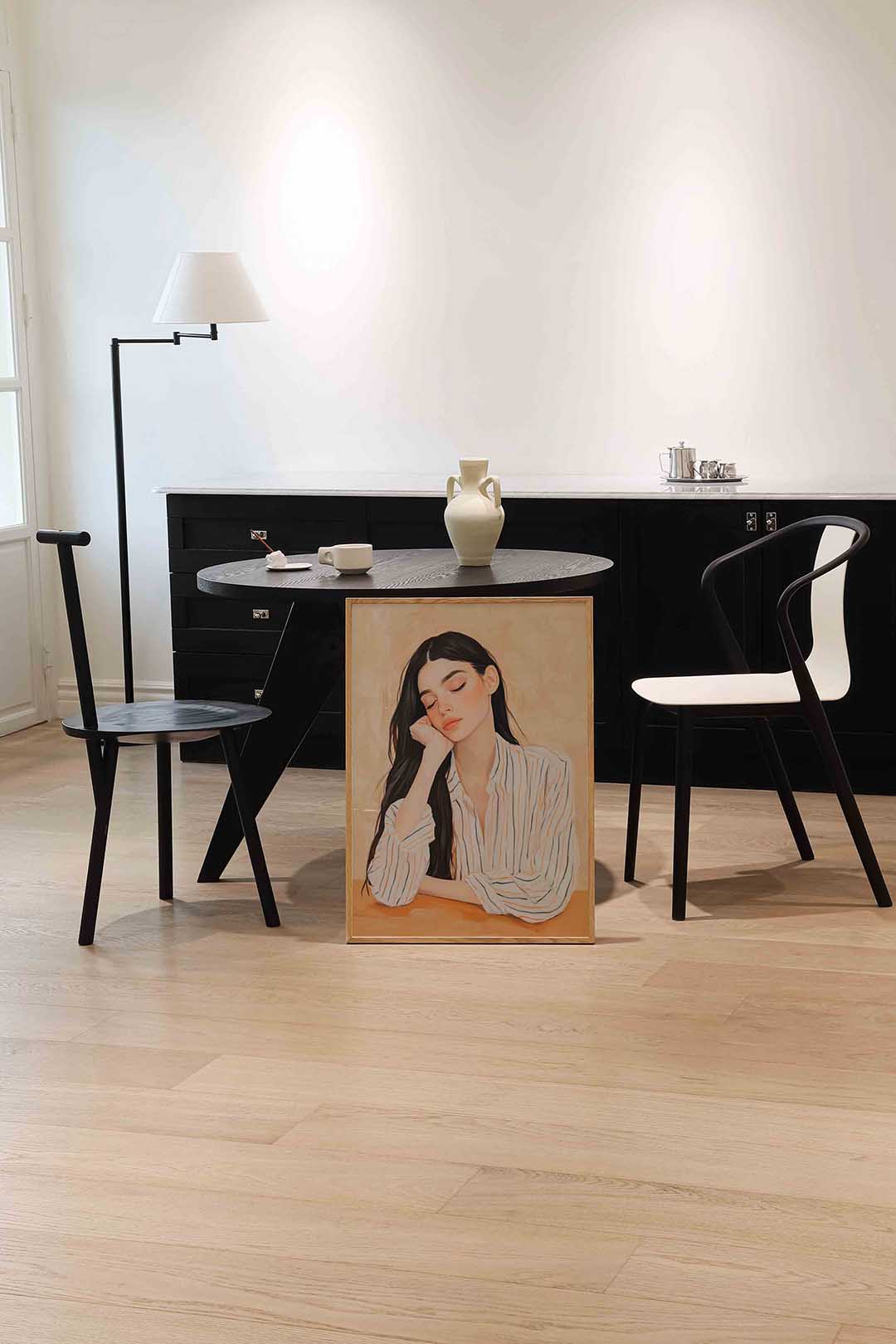 Vrouw met gesloten ogen Poster