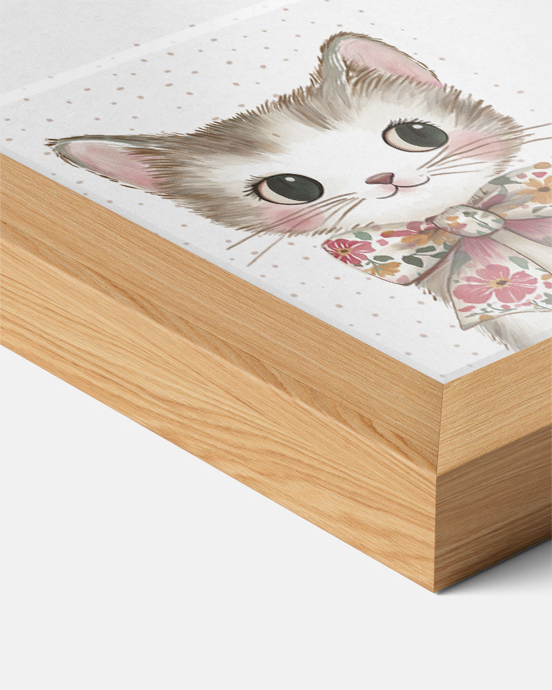 Schattige Kitten Poster met Bloemenstrik Poster