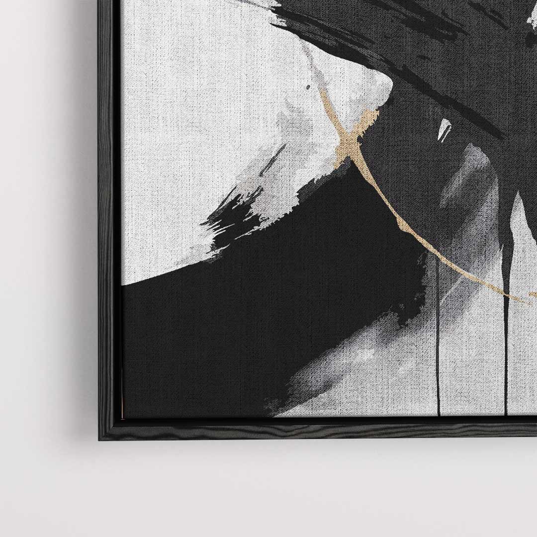 Dynamisch Zwart-Wit Abstract Kunstwerk-canvas-dibond-plexiglas-wanddecoratie-WallArtistic