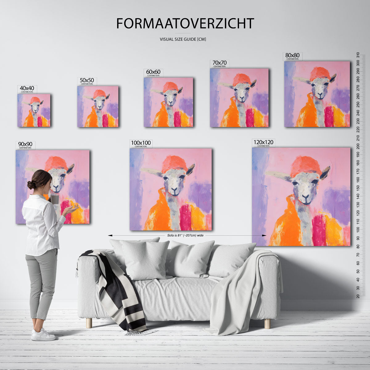 Schaap met oranje hoed Poster