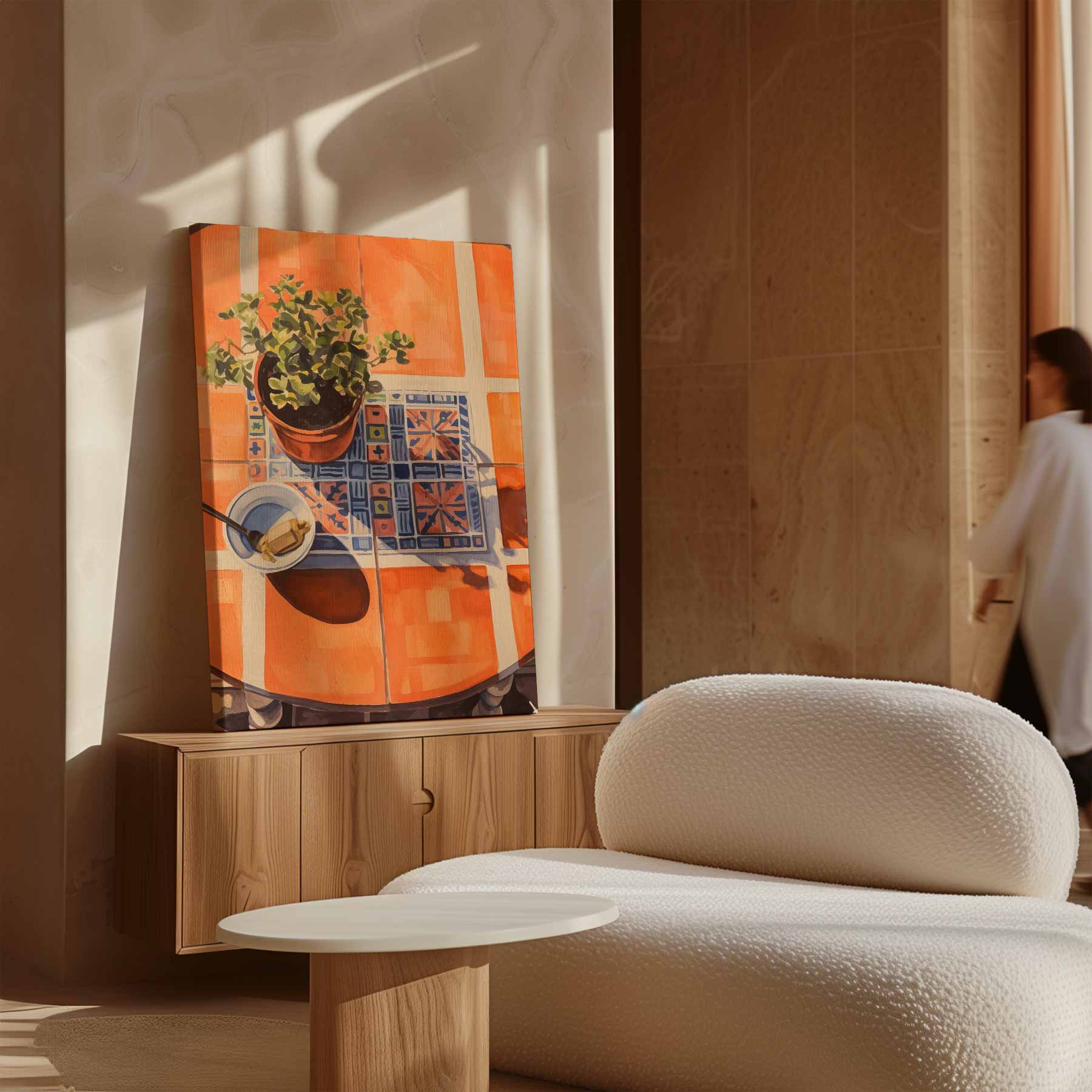 Kleurrijk Ontbijt op een Zonnige Tafel Kunstwerk-canvas-dibond-plexiglas-wanddecoratie-WallArtistic